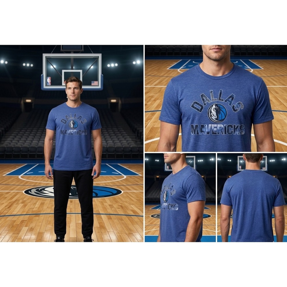 NBA Dallas Mavericks Basketball T-Shirt Mens 2XL Blue Short Sleeve Graphic Tee